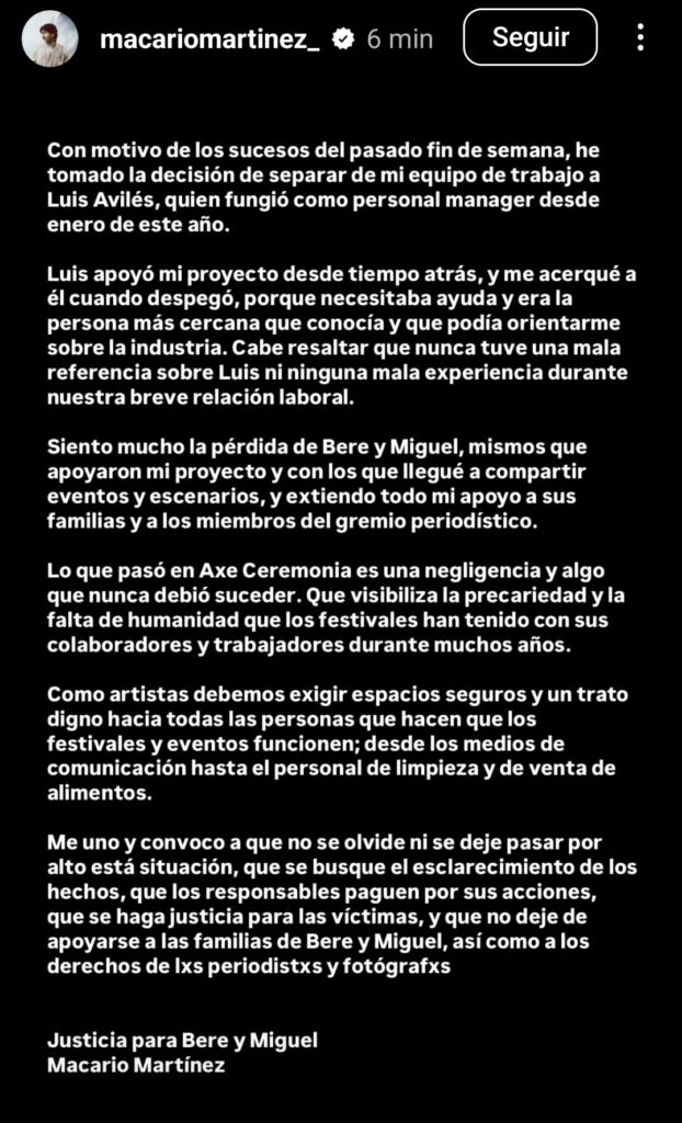 macario comunicado