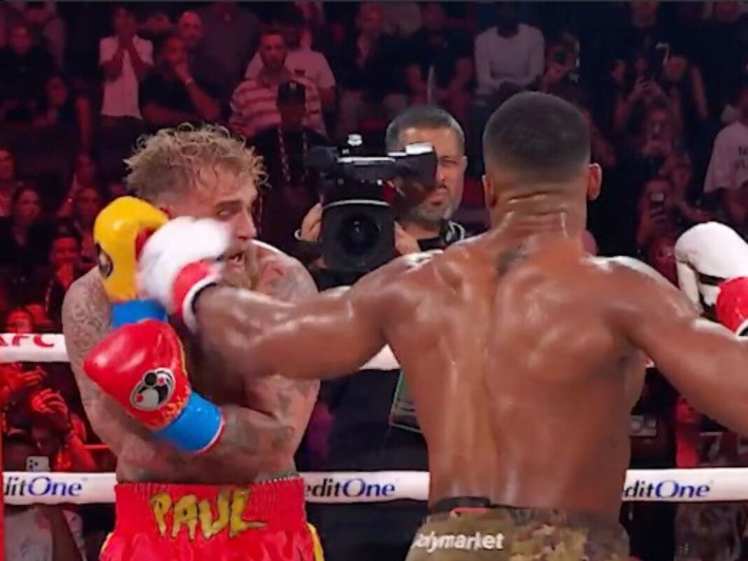 Anthony Joshua noquea a Jake Paul de manera espectacular en el sexto round de su pelea en Miami.