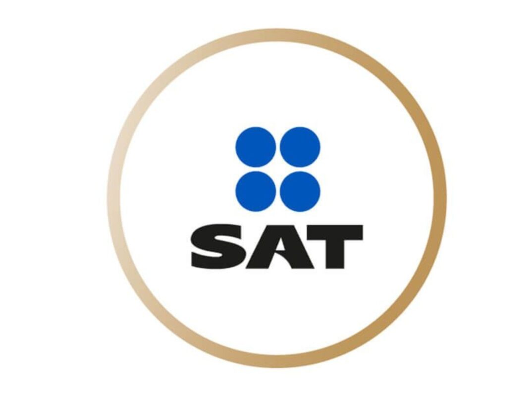 Logo oficial del SAT (Servicio de Administración Tributaria) en México, organismo que advierte sobre el bloqueo de cuentas bancarias en BBVA, HSBC y Banamex por irregularidades fiscales.
