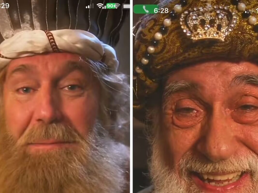 una videollamada personalizada con Melchor, Gaspar y Baltazar en una tableta electrónica.