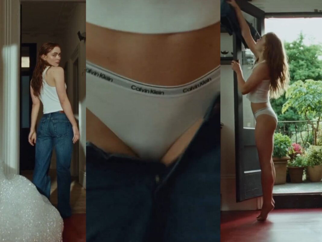 Sadie Sink viste pantalones de mezclilla en la campaña Feel the Fit de Calvin Klein otoño 2026