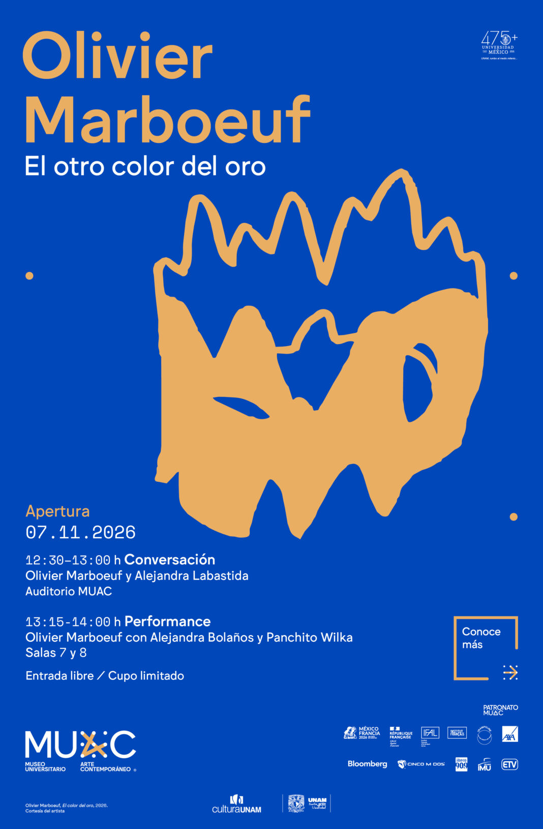 MUAC, Olivier Marboeuf presentará la muestra «El otro color del oro»